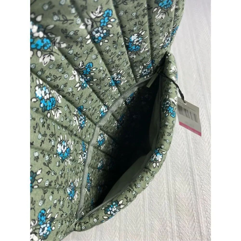 VERA BRADLEY All-Day Simple Backpack - Freja’s Flowers Bay Leaf Green - Picture 7 of 8